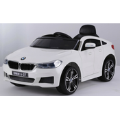 BMW GT 6 Licencirani Deciji auto na akumulator sa kožnim sedištima i mekim gumama - Beli