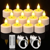 Yme čajne LED svečke za polnjenje, paket 12 električnih sveč