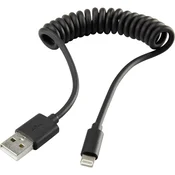 Renkforce iPad/iPhone/iPod Spiralni kabel, pozlačeni kontakti [1x Apple Dock vtič Lightning - 1x USB 2.0 vtič A] 0.95 m