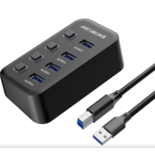 PremiumCord USB 3.2 Superspeed HUB 4-portni s stikali vrat
