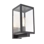 Moderna zunanja stenska svetilka črna s steklom 30 cm - Rotterdam