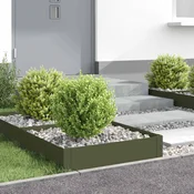 vidaXL Robovi trave 4 kos 60 x 60 x 20 cm Jeklo Olivno zelena