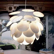 MARSET Discocó viseča svetilka O 88 cm, bela - Dnevna soba/jedilnica - Dizajn - Plastika