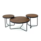 Komplet klubskih mizic Detroit 570 (Oreh) Oreh, 40cm, MDF plošča, Okrogla