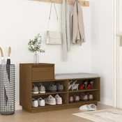 Vidaxl vidaXL Omarica za čevlje medeno rjave barve 110x34x61 cm masivni borov les