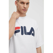 Majica kratkih rukava Fila Lowell za muškarce, boja: bijela, s tiskom, FAM0655