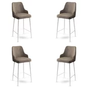 Hanah Home Set barskih stolica Enox, 4 komada, Bež-beli