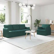 Vidaxl Kavč 2 pcs Temno zelena Kovina