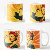 Keramicka šolja Feminizam, 330ml, Narandžasta