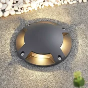 Lindby LED talni reflektor Cormac, 4-svetlobni, O 21 cm, IP67 - Sodobni - temno siva - Aluminij