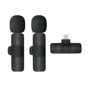 2-pack brezžičnih kravatnih mikrofonov Techsuit LW2, Lightning - črn