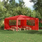 Zid šatora za zabavu 2 pcs 400 x 195 cm Crvena PE i celik