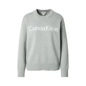 Calvin Klein Jeans Pulover svijetlosiva / bijela