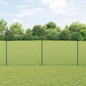 vidaXL vidaXL Ograja iz verige s 10 U-stolpci Zelena 1.5x10 m Jeklo, (22085081)