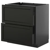 METOD / KNIVSHULT Pod.element, 2fronta/2vis.fioke, Crnosiva/Lerhyttan crno bajcovano, 80x60 cm