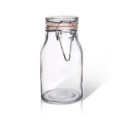 shumee Kuhinjski kozarec iz lakiranega stekla s sponko za hrano 200 ml