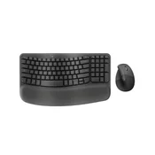 Logitech Set bežicna tastatura i miš Wave Keys + Lift Combo, 4000 DPI, US, Tamnosivi