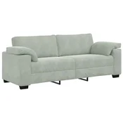 Vidaxl Trosed svetlo siv 220x77x82 cm žamet