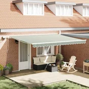 Povlacivi tende Zelena i bijela 450 × 350 cm Tkanina i Aluminij