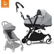 stokke yoyo3 otroški voziček 2v1 newborn shell 0+ stone (white frame)