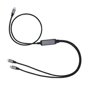 C-TECH USB Type-C PD 100W napajalni razdelilni kabel, 0,7 m 2x0,5 m, črn