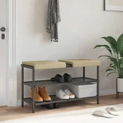 Vidaxl Blazina za klop 2 kos korduroy Siva zelena Globina 35 cm
