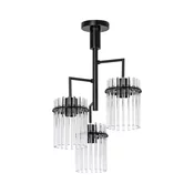 Luster na šipci 3xE27/60W/230V crna/prozirna