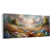Slika sončna cvetlična dolina - 80x40