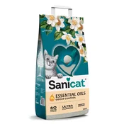 SANICAT Essensial Oils White Jasmine, grudajuci mineralni pijesak za macke,10l