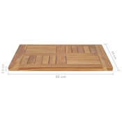vidaXL Mizna plošča iz trdne tikovine 60x60x2,5 cm