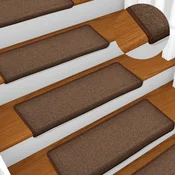 Prostirke za stepenice 15 kom 65x21x4 cm smede pravokutne rubove