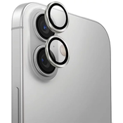 UNIQ Optix Aluminum Camera Lens Protector iPhone 16 6.1 / 16 Plus 6.7 sterling silver camera lens glass with applicator (UNIQ-IP6.1-6.7(2024)-ALENSSIL)
