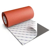 DQ-PP WANDANSCHLUSSBAND - Länge 5m - Breite 300mm - Ziegelrot RAL 3011 - hochwertiges Aluminium und Butyl - Selbstklebend - Dach Kaminanschlussband 3D Structure Dachabdeckung Aluminumband