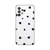 Silikonska maska za Samsung A325F Galaxy A32 4G (EU) Hearts Print Skin providna