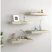 shumee vidaXL Stenske police, 4 kosi, hrastov zaključek, 40 x 23 x 3,8 cm, MDF