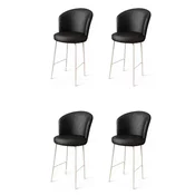 Hanah Home Set barskih stolica Uras, 4 komada, Crno-beli