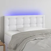 Vidaxl vidaXL Vzglavje postelje z LED diodo belo 90x5x78/88 cm umetno usnje