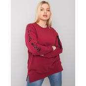 Womens burgundy tunic in oversized sizes