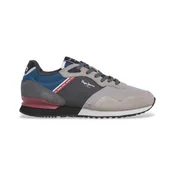 Pepe Jeans za moške. PMS400011 Usnjene športne copate London Brick grey (40), Ravna stran, Čipke, Priložnostno, Siva