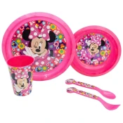 Stor Otroški jedilni set Minnie Mouse 5 delov - krožnik, skleda, skodelica in jedilni pribor, 81215