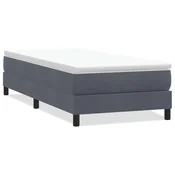 Vidaxl Box Spring postelja brez vzmetnico Temno siva 100x220 cm Žamet