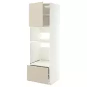 METOD / MAXIMERA Visoki element za ugradne uredaje, bela/Havstorp bež, 60x60x200 cm
