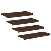 vidaXL Stopnice 4 kos 80 x 25 x 2 cm Temno rjava Trda bukovina