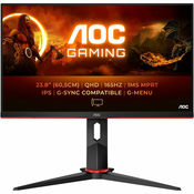 Monitor AOC 23.8 Q24G2A, IPS, gaming, NVIDIA G-Sync, AMD FreeSync Premium 165Hz, 1ms, HDMI, DP, Zvučnici, Pivot, 2K Q24G2A