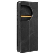 AVIZAR Torbica s preklopom za OnePlus 12 / 12R Denarnica z magnetno zaponko - Usnje Tele Collection, Črna, (5000016507)