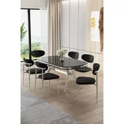 Hanah Home Trpezarijski set, 7 komada, Crni