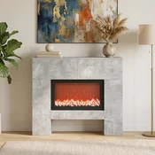vidaXL Električni kamin Beton 100 x 24,5 x 90 cm Inženirski les