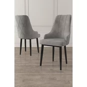 HANAH HOME Set 4 stolice Trex Grey Black