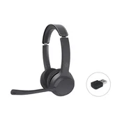 Conceptronic POLONA04BA Bluetooth Stereo naglavne slušalke z USB adapterjem, črne
