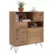 KOMODA 110/126/40 cm boja akacije, bronzana